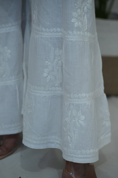 Four Layer Chikankari Garara (Whita)