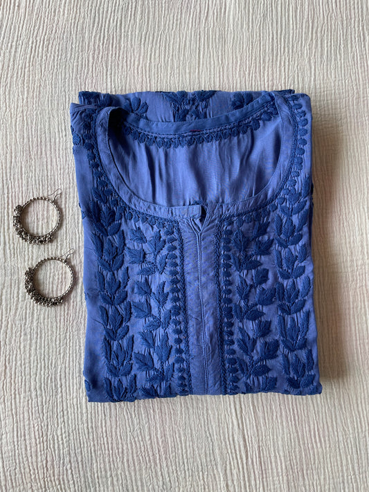 Inaayat Modal Chikankari Kurta (Royal Blue)