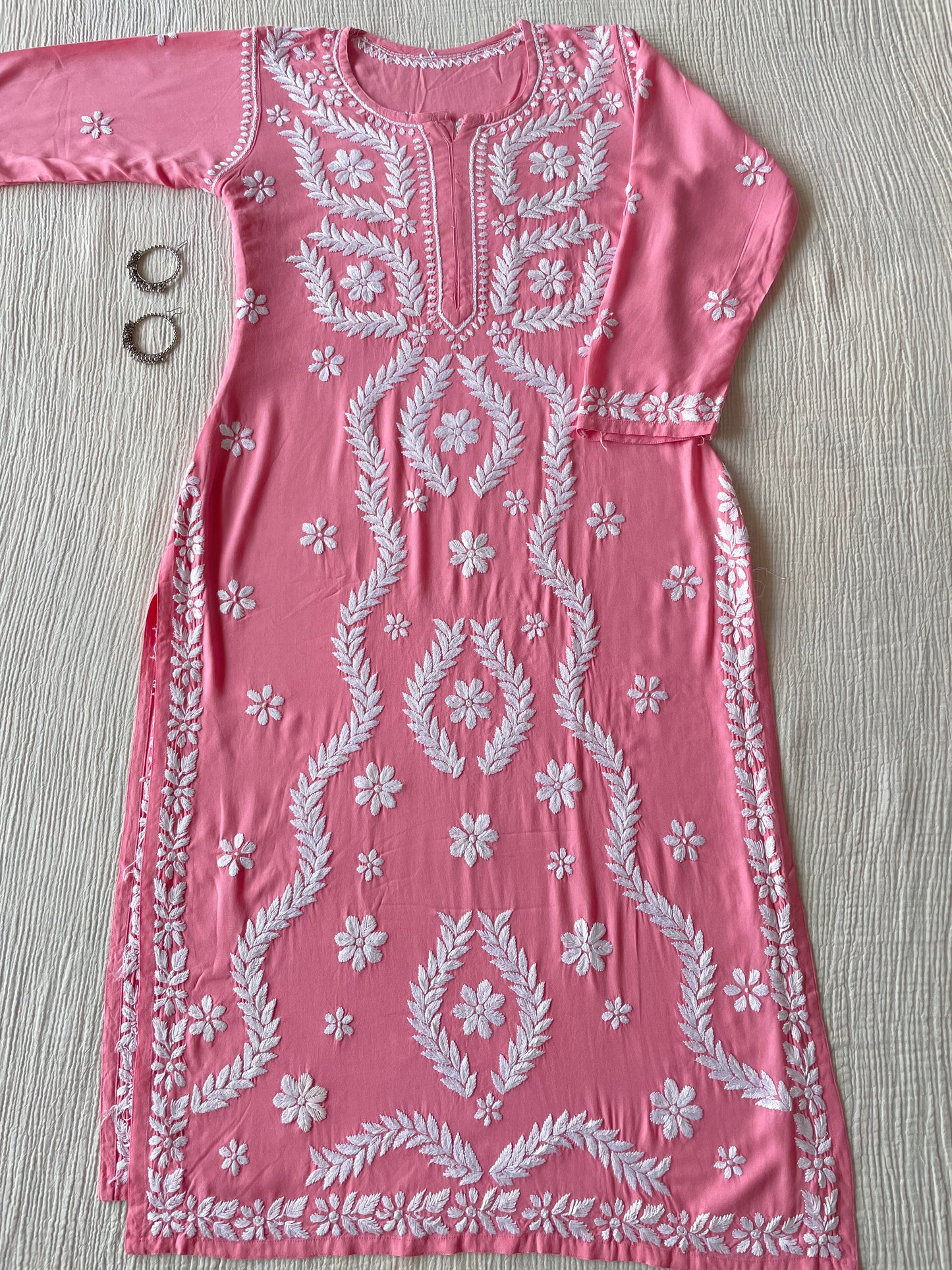 Noor Chikankari Kurti (Pink)