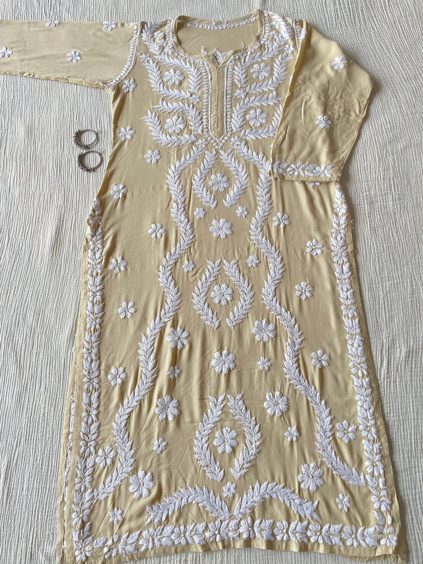 Noor Chikankari Kurti(Cream)