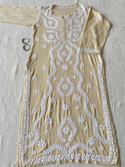 Noor Chikankari Kurti(Cream)