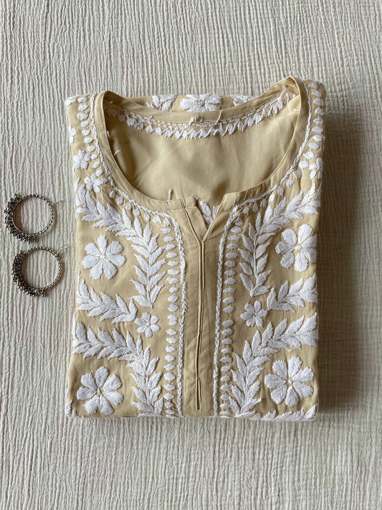 Noor Chikankari Kurti(Cream)